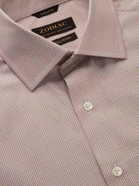 Buy Tailored Fit Beige Cotton Solid Formal Shirt | Zodiac