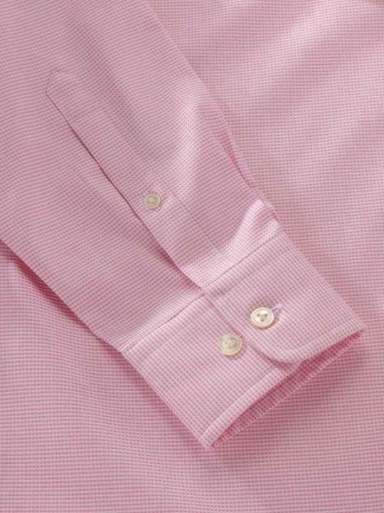 Buy Ponte Tailored Fit Pink Cotton Checks Formal Shirt | Zodiac