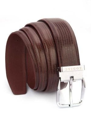 ZB 201 Brown Textured Leather Belt