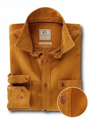 Rodeo Corduroy Mustard Casual Cotton Shirt