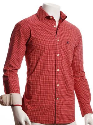 Arturo Printed Red Casual Cotton Shirt
