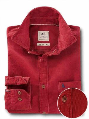 Rodeo Corduroy Red Casual Cotton Shirt