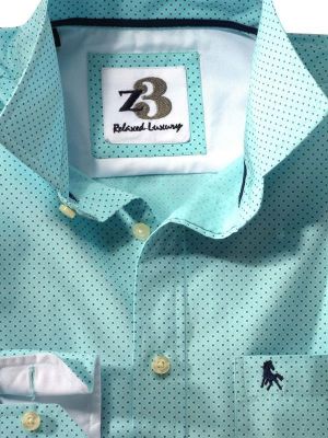 Murray Printed Turquoise Casual Cotton Shirt