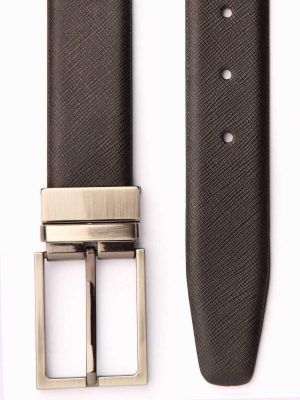ZB 203 Black/ Brown Reversible Leather Belt