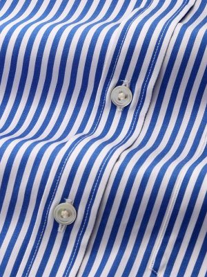 Barboni Striped Blue Classic Fit Formal Cotton Shirt