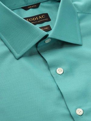 Marzeno Solid Aqua Tailored Fit Evening Cotton Shirt