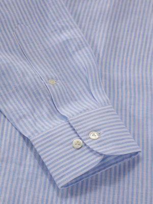 Buy Classic Fit Sky Linen Stripes Formal Shirt | Zodiac