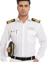 Captain White Tailored Fit Cotton Blend Shirt