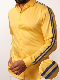 Giorgio Solid Yellow Slim Fit Cotton Stretch Shirt