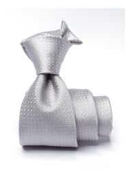 Campania Structure Solid Light Grey Silk Tie