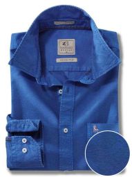 Manchester Solid Cobalt Casual Cotton Shirt
