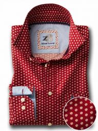 Madrid Printed Red Casual Cotton Shirt
