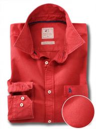 Marbella Solid Red Casual Cotton Shirt