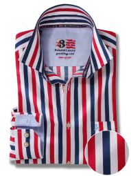 Newcastle Striped Red Casual Cotton Shirt