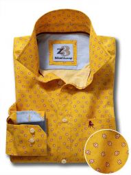 Maple Printed Yellow Casual Cotton Shirt