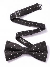 ZBT-2 Dots Black Polyester Tie