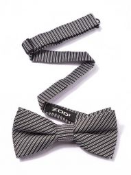 ZBT-11 Striped Black/ White Polyester Tie