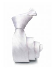 ZT-290 Structure Solid White Polyester Tie