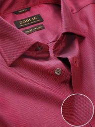 Marzeno Solid Red Tailored Fit Casual Cotton Shirt
