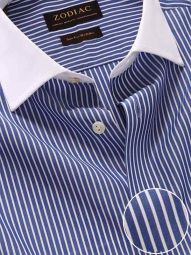 Bankers Striped Ink Tailored Fit Formal Cotton Shirt