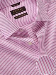 Barboni Striped Pink Classic Fit Formal Cotton Shirt