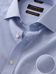 Barboni Checks Blue Classic Fit Formal Cotton Shirt