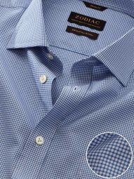 Barboni Checks Blue Classic Fit Formal Cotton Shirt