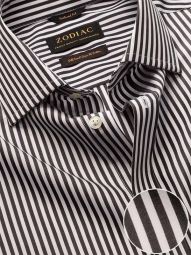 Barboni Striped Black & White Classic Fit Formal Cotton Shirt