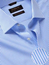 Barboni Striped Sky Tailored Fit Formal Cotton Shirt