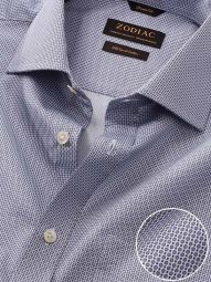 Bassano Printed Blue Classic Fit Formal Cotton Shirt