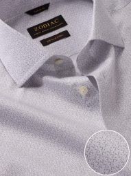 Bassano Printed Light Grey Tailored Fit Formal Cotton Shirt