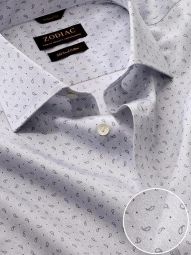 Bassano Printed Light Grey Classic Fit Casual Cotton Shirt