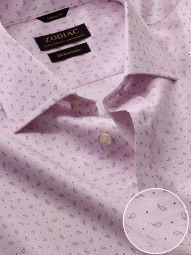 Bassano Printed Pink Classic Fit Casual Cotton Shirt