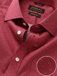 Bassano Printed Dark Pink Classic Fit Evening Cotton Shirt