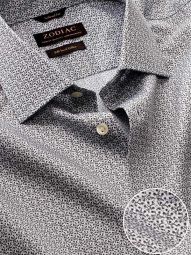Bassano Printed Light Grey Tailored Fit Casual Cotton Shirt