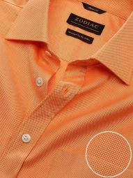 Marzeno Solid Orange Classic Fit Evening Cotton Shirt