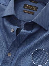 Marzeno Solid Navy Classic Fit Casual Cotton Shirt