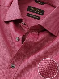 Marzeno Solid Dark Pink Classic Fit Casual Cotton Shirt