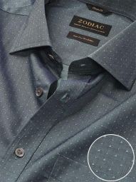 Bramante Solid Teal Tailored Fit Formal Cotton Shirt