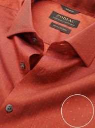 Bramante Solid Rust Tailored Fit Formal Cotton Shirt