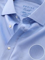 Carletti Solid Blue Classic Fit Formal Cotton Shirt