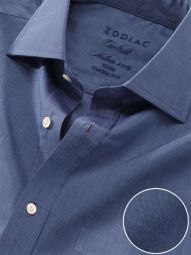 Carletti Solid Blue Classic Fit Formal Cotton Shirt