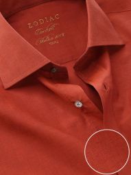 Carletti Solid Rust Classic Fit Formal Cotton Shirt