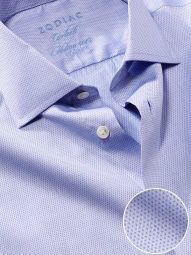 Carletti Solid Blue Tailored Fit Formal Cotton Shirt