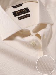 Cione Solid Cream Tailored Fit Formal Cotton Shirt
