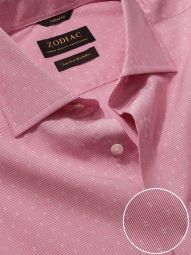 Cricoli Striped Pink Tailored Fit Formal Cotton Shirt