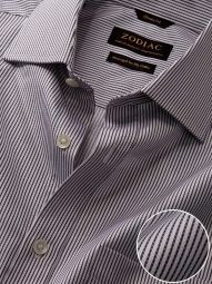 Da Vinci Striped Black & White Classic Fit Formal Cotton Shirt