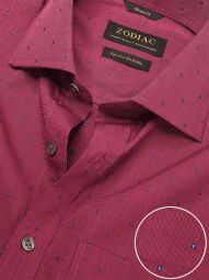 Dorzano Solid Wine Classic Fit Casual Cotton Shirt