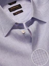 Positano Checks Lilac Tailored Fit Casual Linen Shirt