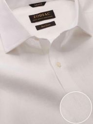 Positano Solid White Tailored Fit Casual Linen Shirt